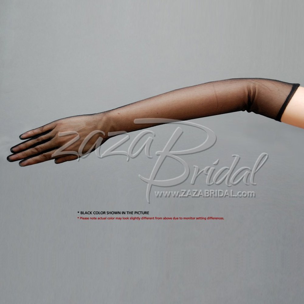 19.5″ Long Gorgeous Sheer Gloves Slip-on 12BL